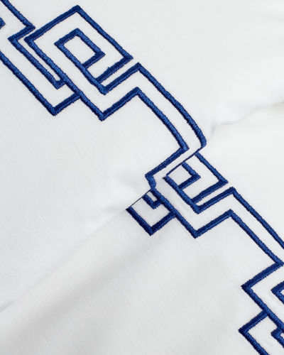 Shop Dea Italian Linens Sinfonia Toscana Greek Embroidered Duvet Set In White