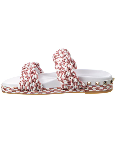 Shop Valentino Rope & Leather Sandal In White