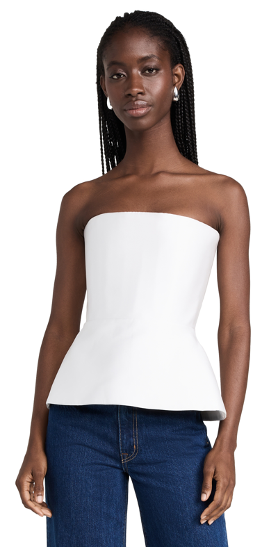 Rozie Corsets Satin Peplum Top In White