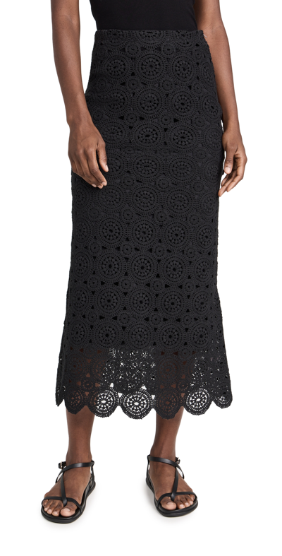 Shop Apiece Apart Lilja Crochet Skirt Black