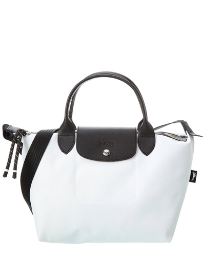 Shop Longchamp Le Pliage Energy Canvas Bag In White