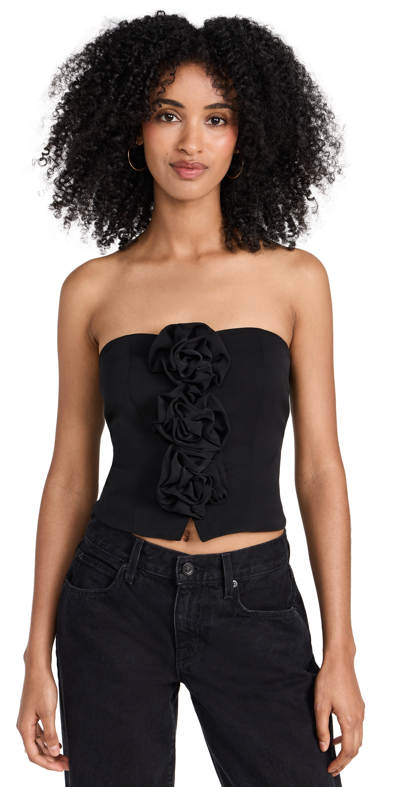 Shop Endless Rose Strapless Flower Top Black