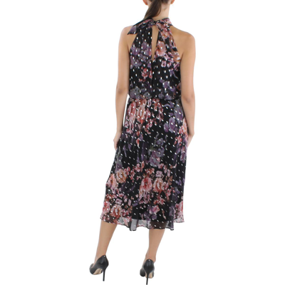 Shop Adrianna Papell Womens Chiffon Printed Cocktail And Party Dress In Black