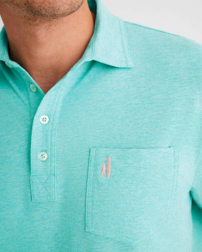 Shop Johnnie-o Og Pique Polo Shirt In Baja In Blue