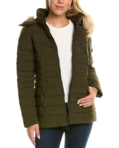 Shop Nautica Short Stretch Puffer Jacket In Green