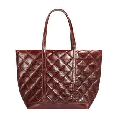 Shop Vanessa Bruno Xl Quilted Leather Tote Bag In Chocolat