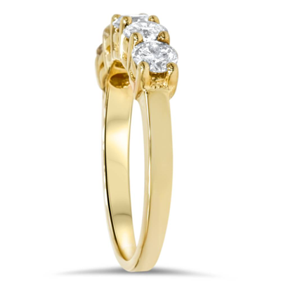 Pompeii3 1ct Five Stone Diamond Ring 14k Yellow Gold In Multi