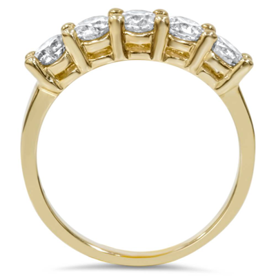Pompeii3 1ct Five Stone Diamond Ring 14k Yellow Gold In Multi