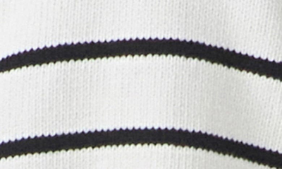 Grey Lab Stripe Cotton Blend Crop Sweater In Cream/ Black