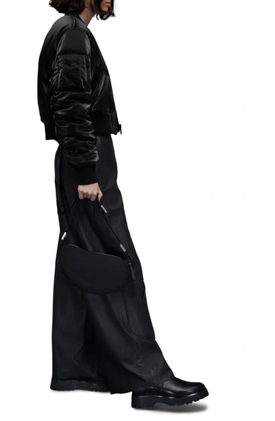 Shop Allsaints Callie Shine Crop Faux Leather Bomber Jacket In Black