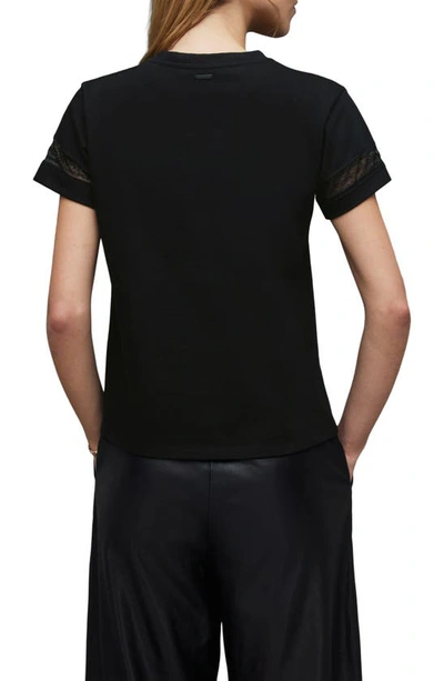 Shop Allsaints Anna Lace Inset T-shirt In Black