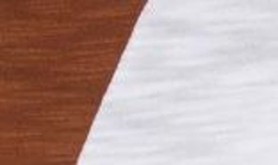 Shop Veronica Beard Mason Colorblock Long Sleeve Cotton Baseball T-shirt In White Dark Ochre