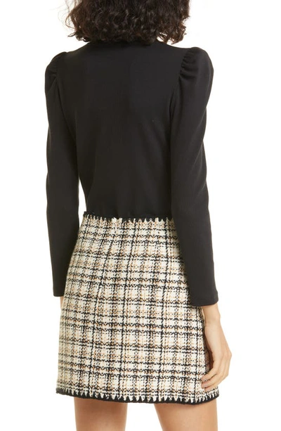 Veronica Beard Britney Rib Top In Black