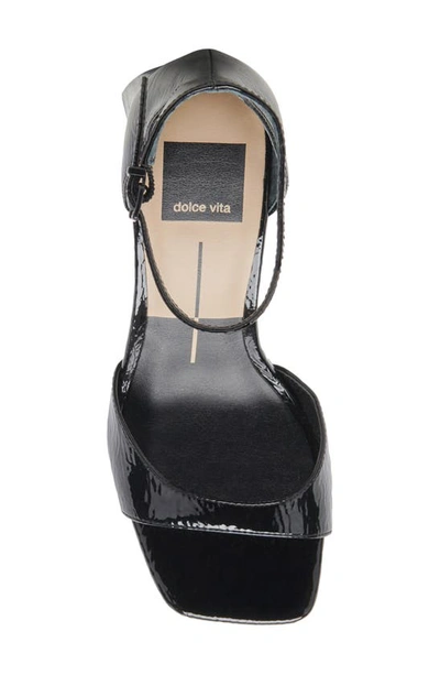 Shop Dolce Vita Janey Ankle Strap Sandal In Midnight Crinkle Patent