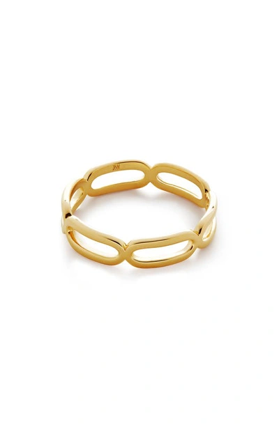 Shop Monica Vinader Paper Clip Stacking Ring In 18ct Gold Vermeil/ Silver