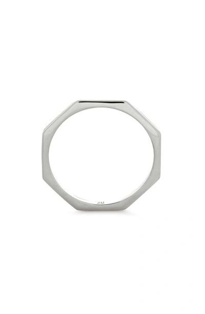 Shop Monica Vinader Octagon Stacking Ring In Sterling Silver
