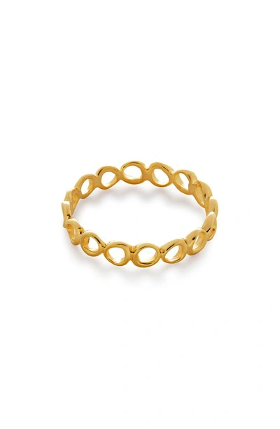 Shop Monica Vinader Nura Open Stacking Ring In 18ct Gold Vermeil