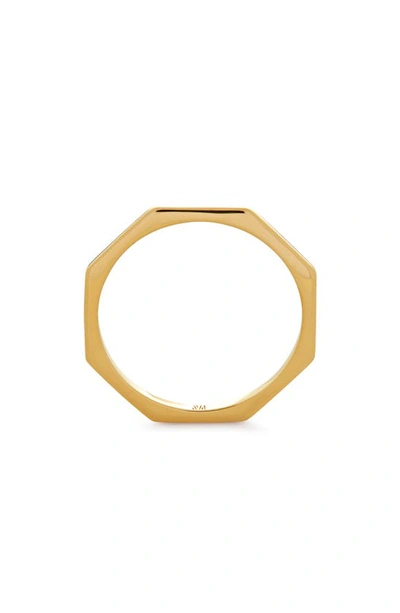 Shop Monica Vinader Octagon Stacking Ring In 18ct Gold Vermeil