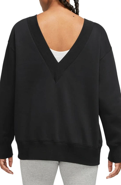 Shop Nike Phoenix Oversize Fleece Sweatshirt In Black/ Sail