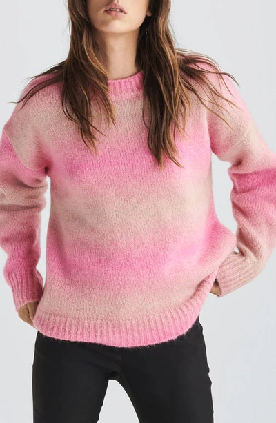 Shop Rag & Bone Holly Ombré Stripe Alpaca Blend Sweater In Pink Multi