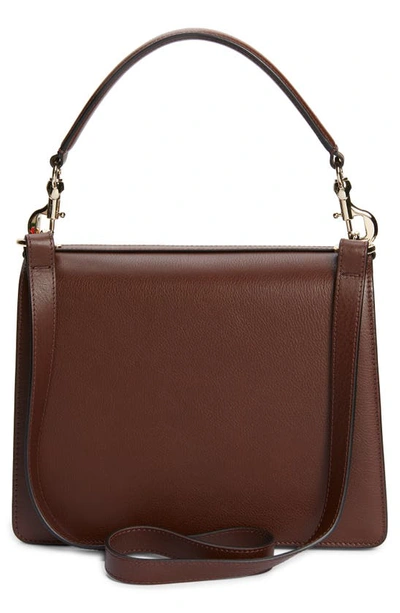 Shop Chloé Penelope Leather Shoulder Bag In Chocolate 25c