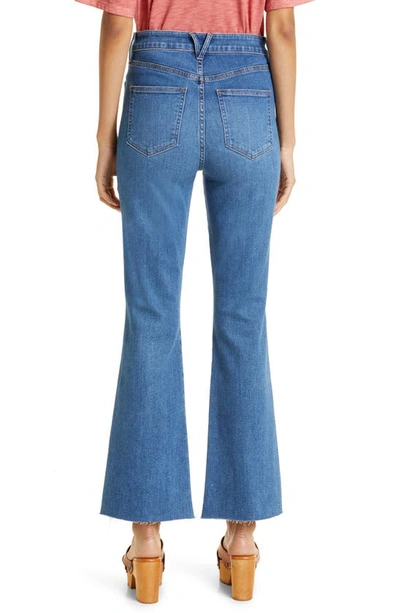 Shop Veronica Beard Carson Raw Hem High Waist Ankle Flare Jeans In Serendipity