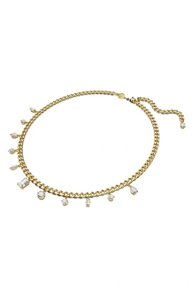 Shop Swarovski Dextera Frontal Necklace In Gold
