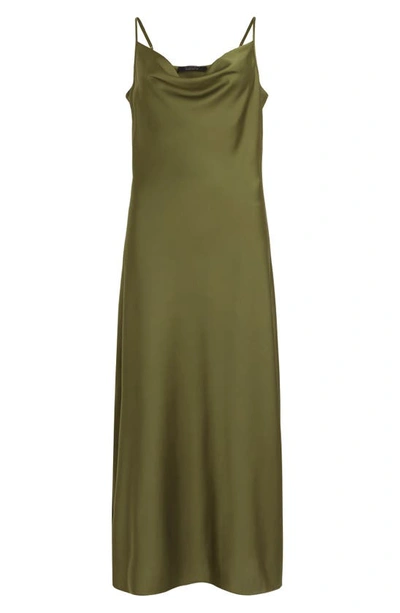Allsaints Hadley Midi Dress In Khaki Green