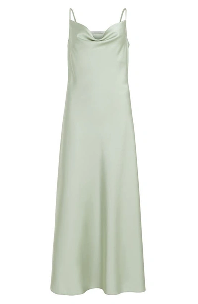 Allsaints Hadley Satin Slipdress In Pistachio Green