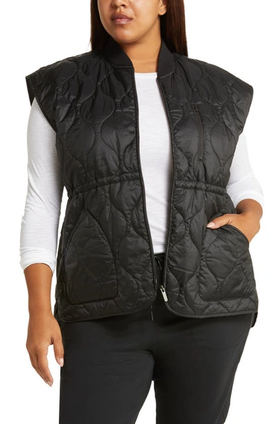 Shop Zella Quilted Insulated Vest In Black