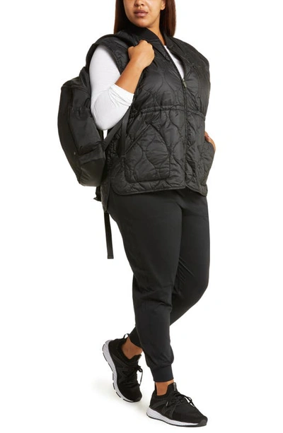 Shop Zella Quilted Insulated Vest In Black