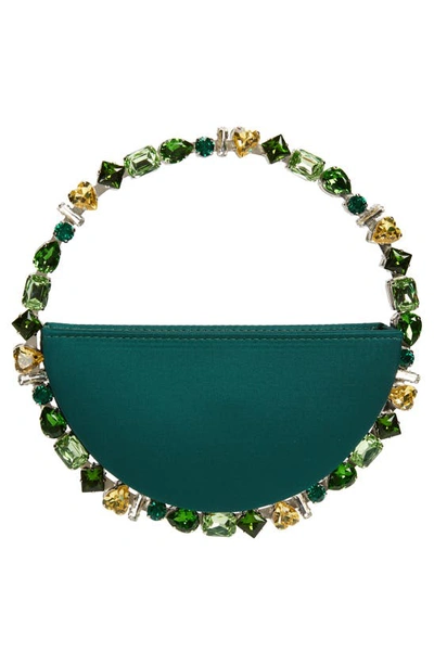 Shop L'alingi Eternity Crystal Top Handle Bag In Emerald