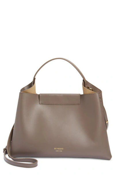 Shop Ree Projects Medium Elieze Leather Shoulder Bag In Ash Brown