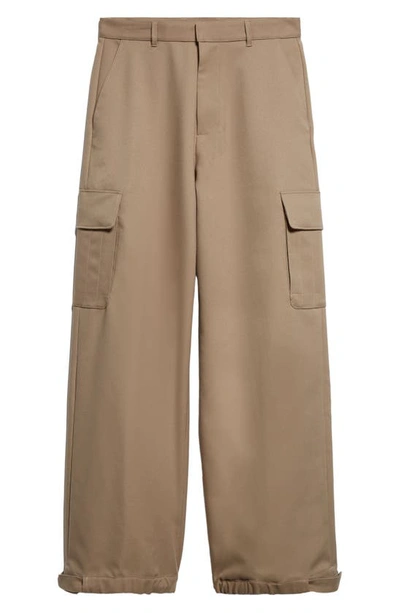 Shop Off-white Logo Cargo Pants In Beige