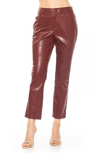 Shop Alexia Admor Mila Faux Leather Pants In Burgundy