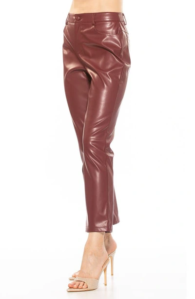 Shop Alexia Admor Mila Faux Leather Pants In Burgundy
