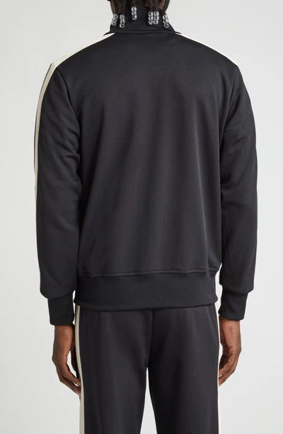 Palm Angels Black High Neck Sweatshirt With Logo Lettering On The Front In Wool Blend Man In Black White