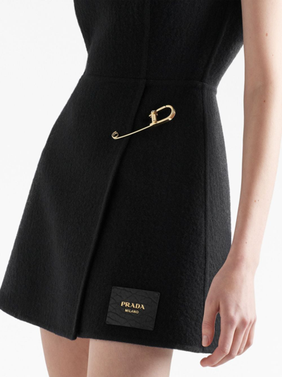 Shop Prada Safety Pin-detail Minidress In Black