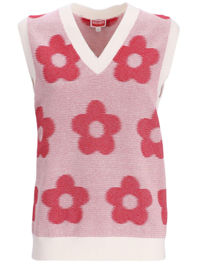 Shop Kenzo Flower Spot Cotton Vest In Red