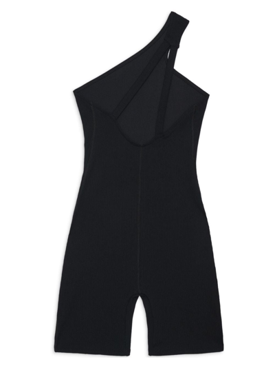 Shop Anine Bing Lore One-shoulder Jumpsuit In Black