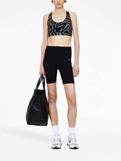 Anine Bing Axel Bra In Zebra Print In Black