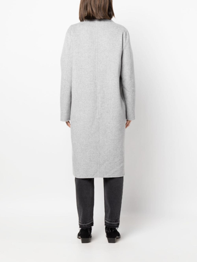 Shop Claudie Pierlot Double-breasted Notched Coat In Grey