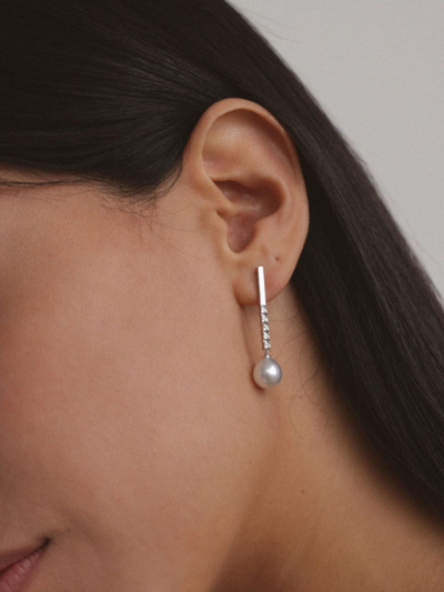 Shop Autore Moda Amelia South Sea Pearl Drop Earrings In Silver