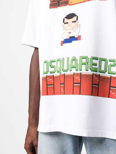 Dsquared2 Logo-print Cotton T-shirt In Weiss