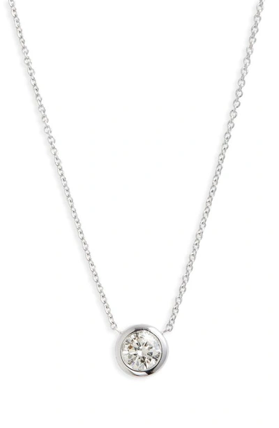 Shop Roberto Coin Diamond Bezel Necklace In White Gold