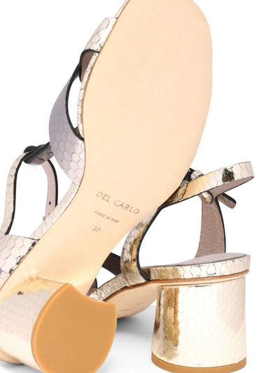 Shop Del Carlo Delcarlo "ben" Sandals In Gold