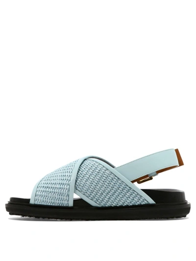 Shop Marni "fussbett" Sandals In Light Blue