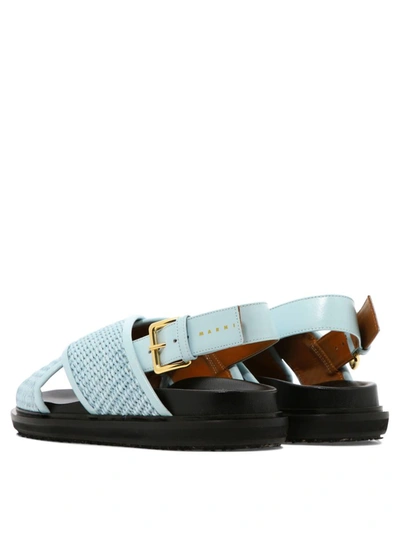 Shop Marni "fussbett" Sandals In Light Blue