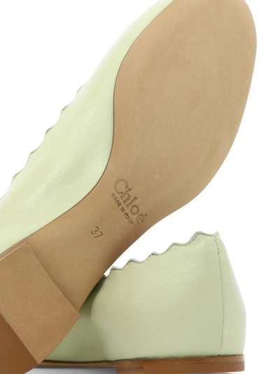 Shop Chloé "lauren" Ballet Flats In Green