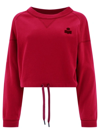 Shop Isabel Marant Étoile "margo" Cropped Sweatshirt In Fuchsia